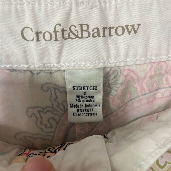 Croft & Borrow women's 6 paisley denim 5 pocket skirt preppy feminine EUC - Picture 5 of 7